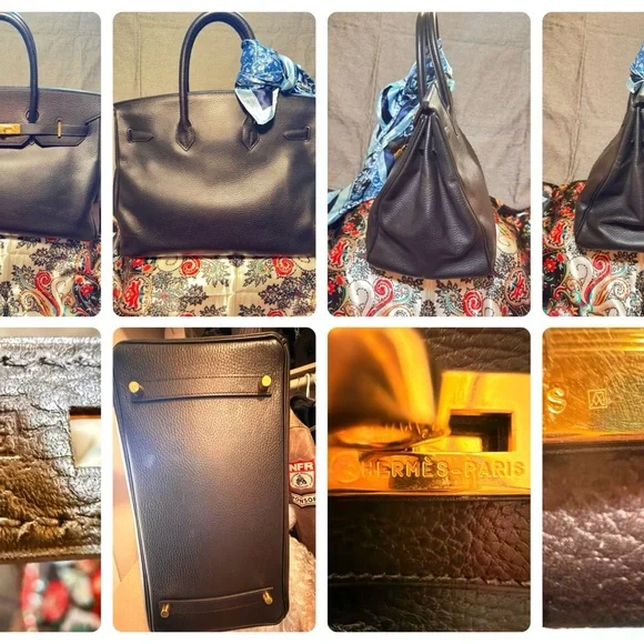 Rare Vintage 2003 Hermes Birkin 35 Ardennes leather Gold hardware & Entrupy COA - Picture 3 of 17